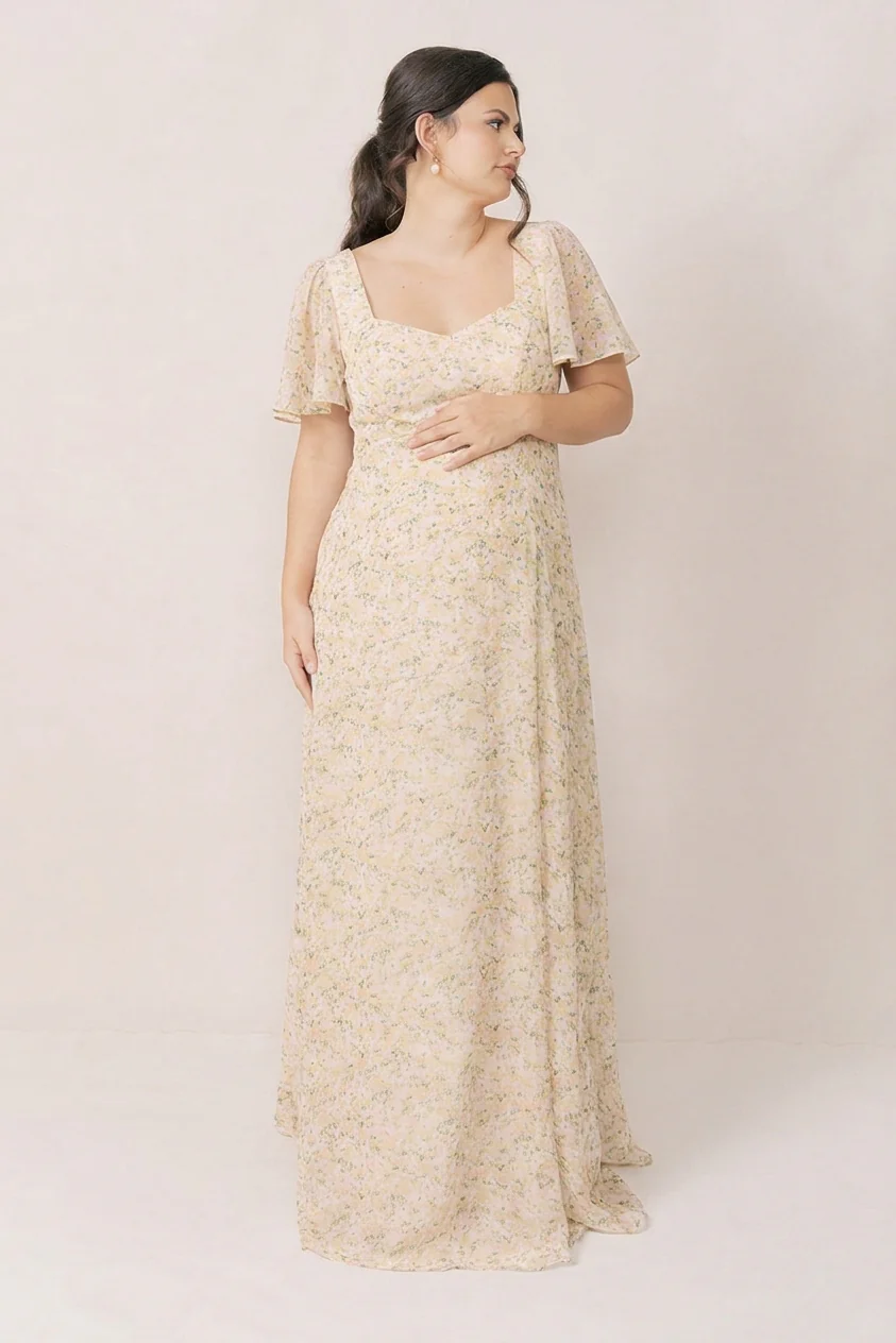 Maternity Madeline Convertible Chiffon Floral Print Dress | Made To Order - Image 45