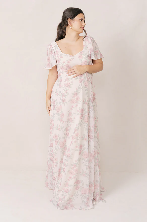 Maternity Madeline Convertible Chiffon Floral Print Dress | Made To Order - Image 6