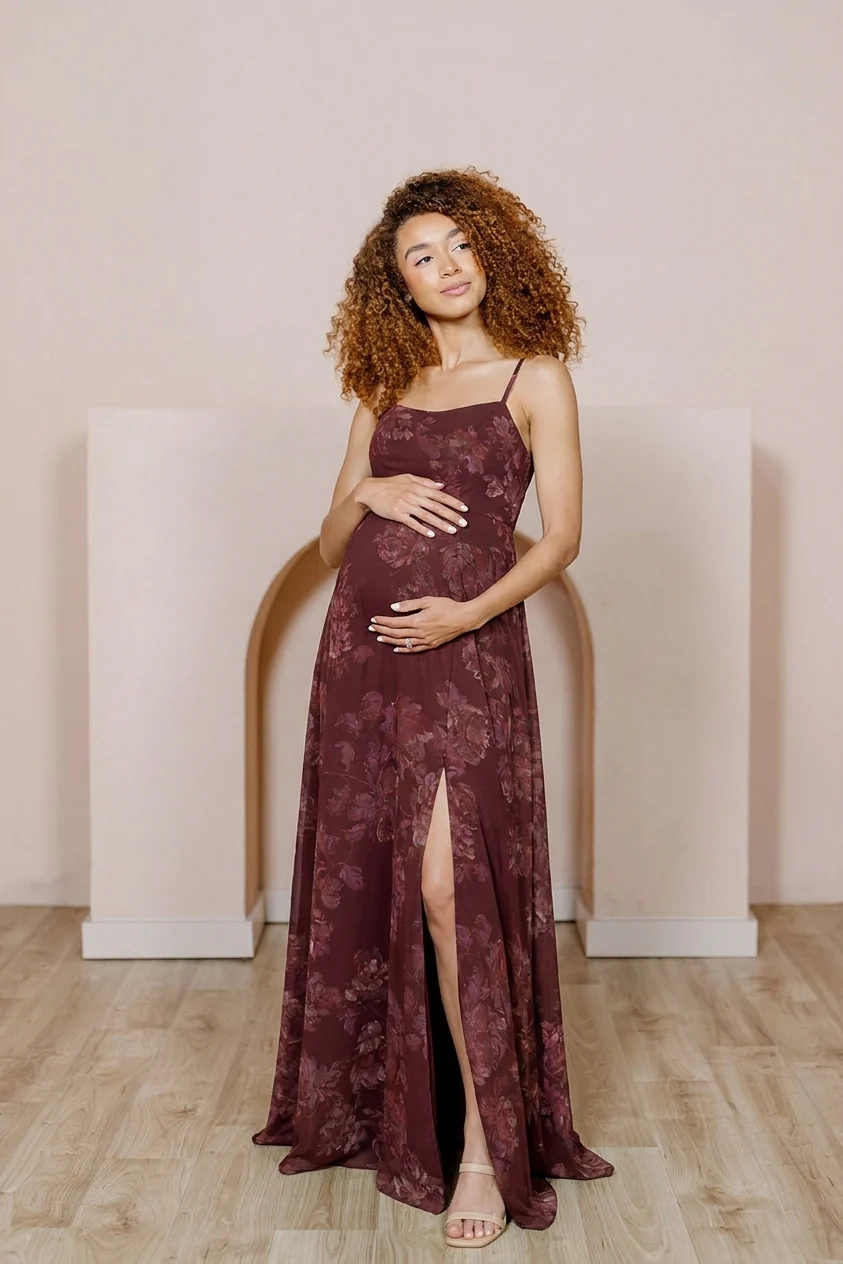 Maternity Nova Chiffon Floral Print Dress | Made To Order - Image 39