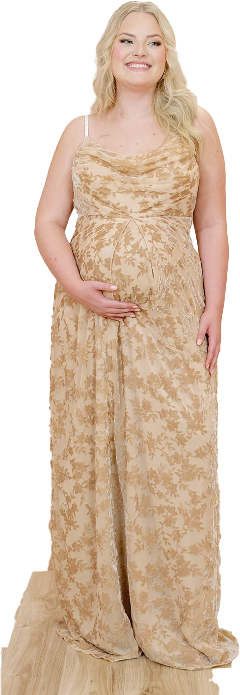 Maternity Skye Floral Burnout Velvet Dress | Made To Order - Image 19