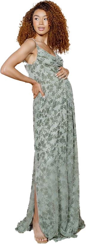 Maternity Skye Floral Burnout Velvet Dress | Made To Order - Image 22
