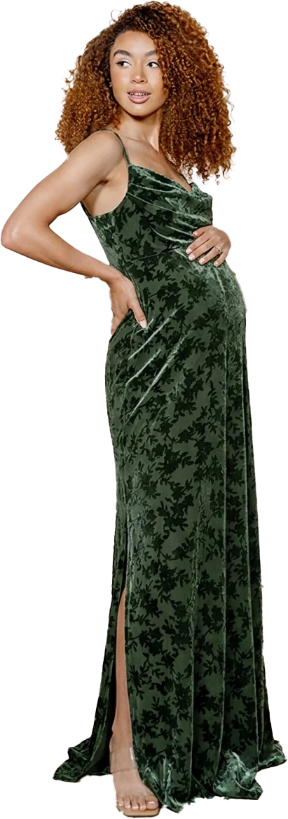 Maternity Skye Floral Burnout Velvet Dress | Made To Order - Image 23