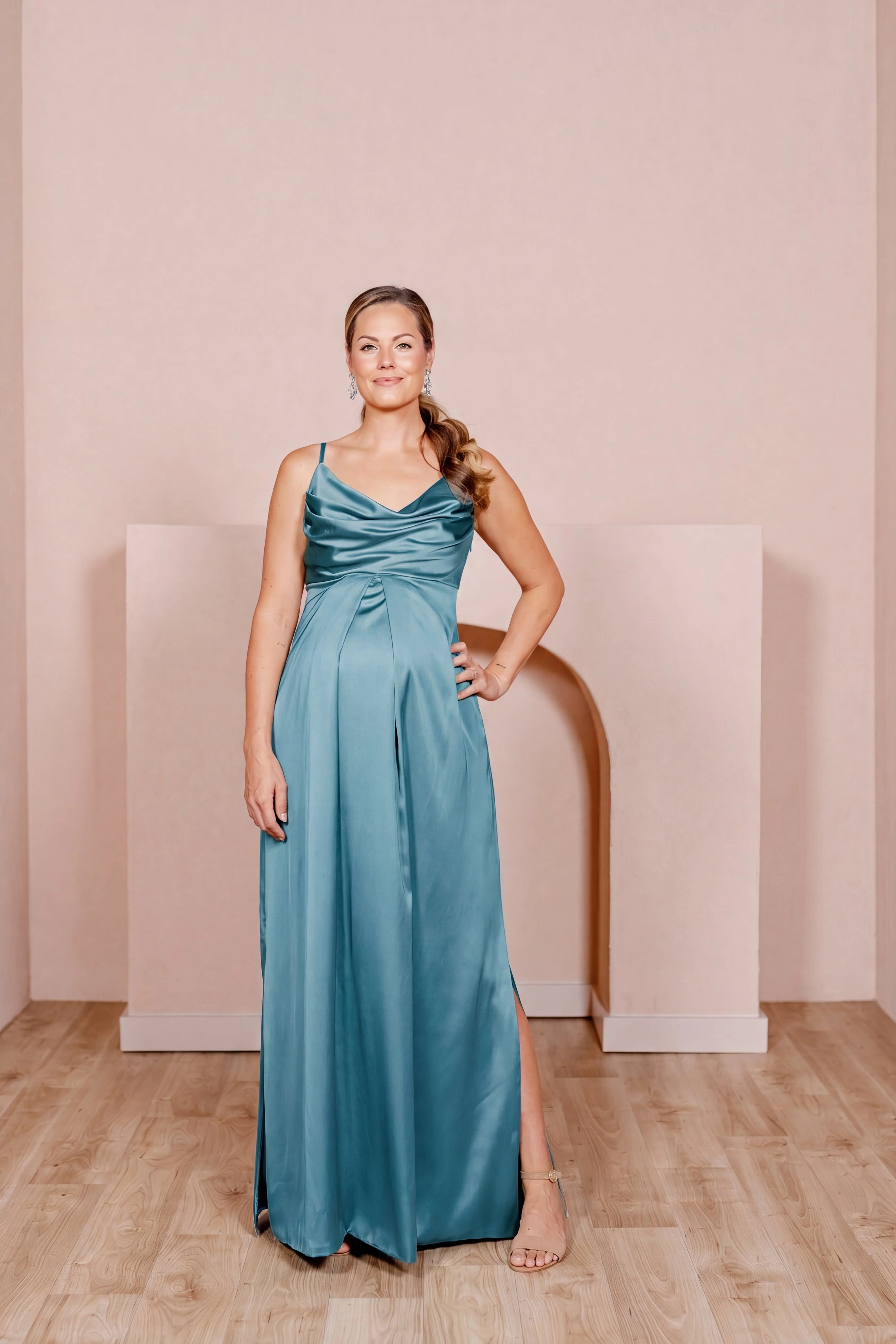 Maternity Skye Satin Dress | Made To Order - Image 81