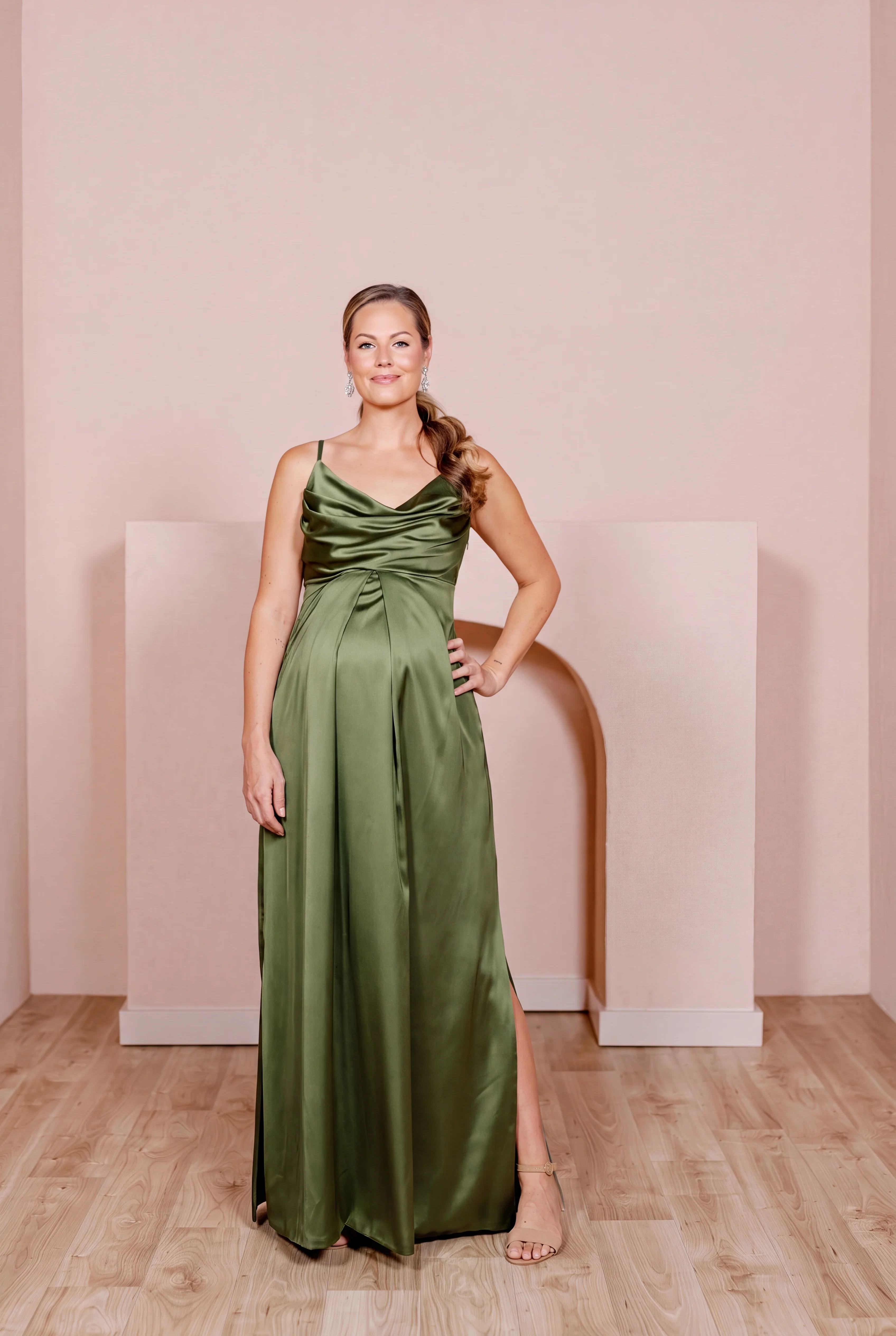 Maternity Skye Satin Dress | Made To Order - Image 83