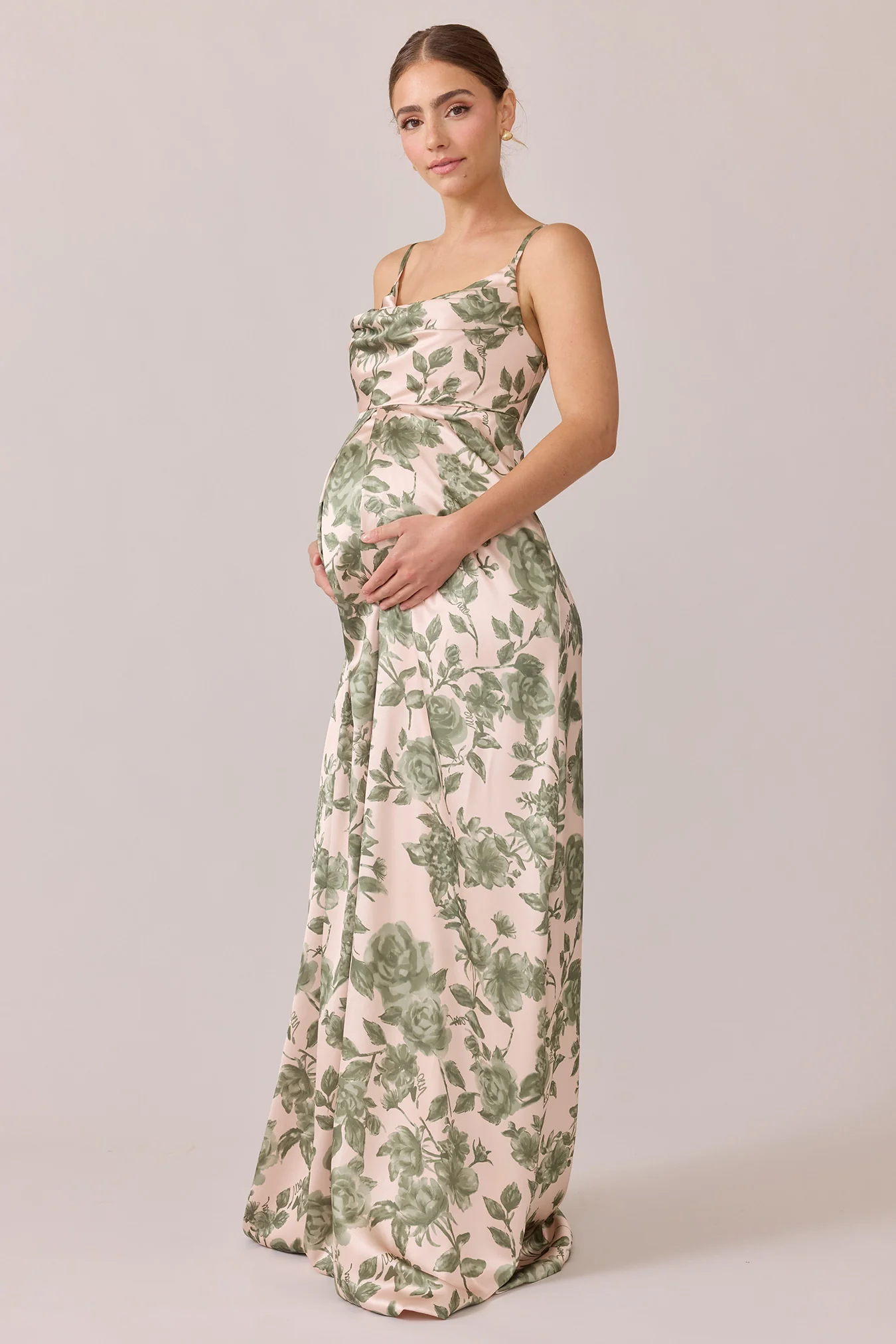Maternity Skye Satin Floral Print Dress | Made To Order - Image 2