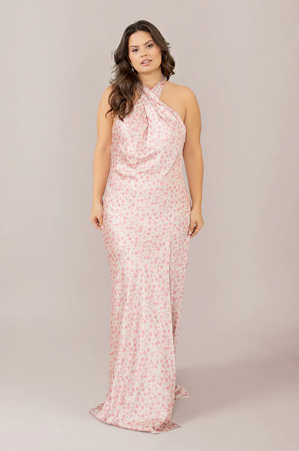 Satin Floral Print Mega Swatch | Ready To Ship | Blushing Bride Posey - Image 2