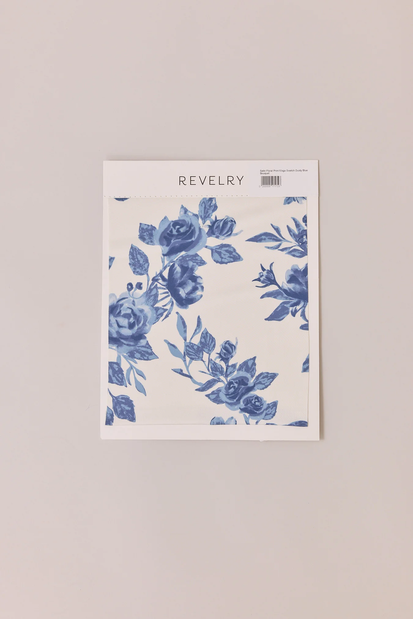 Satin Floral Print Mega Swatch | Ready To Ship | Dusty Blue Bouquet