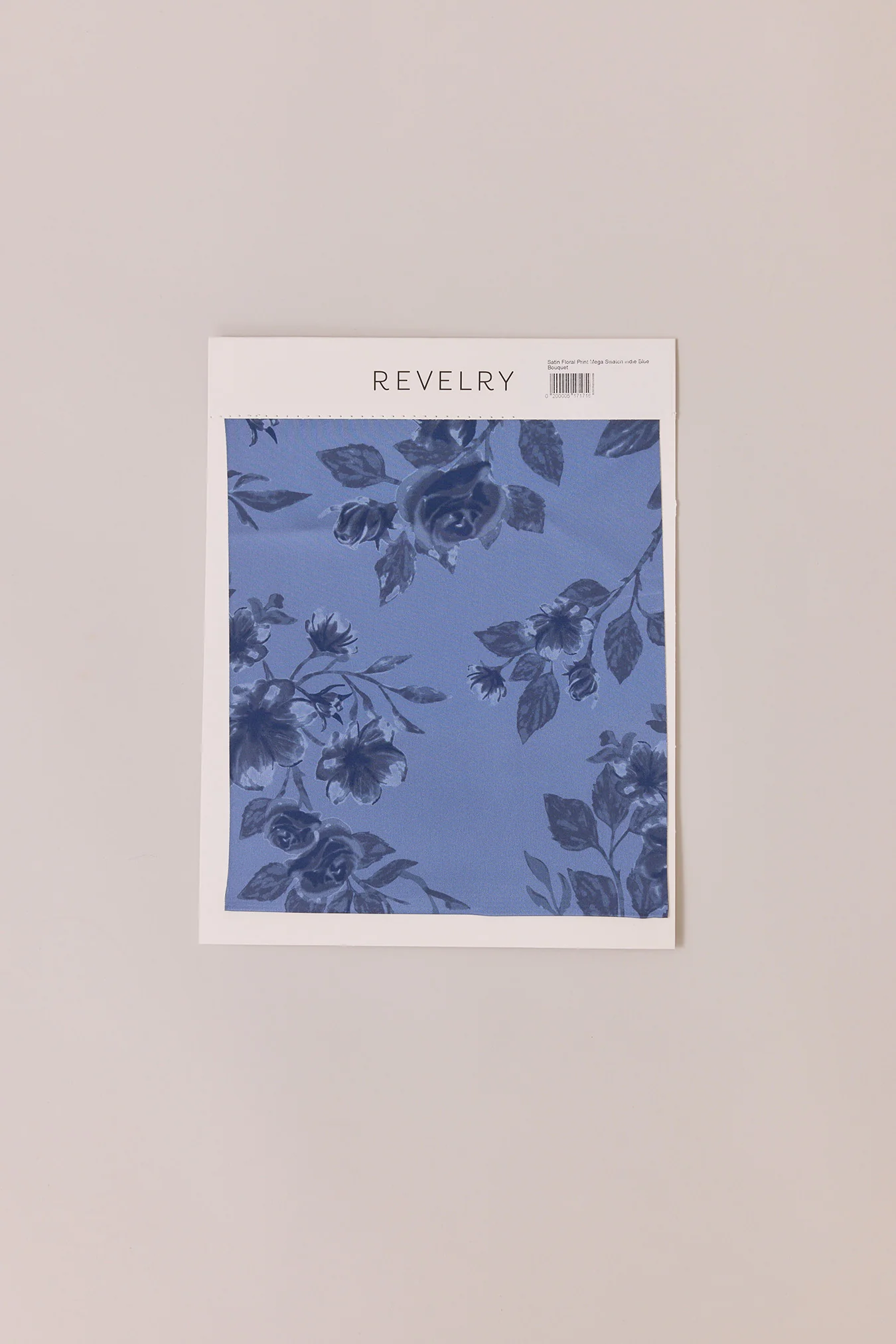 Satin Floral Print Mega Swatch | Ready To Ship | Indie Blue Bouquet