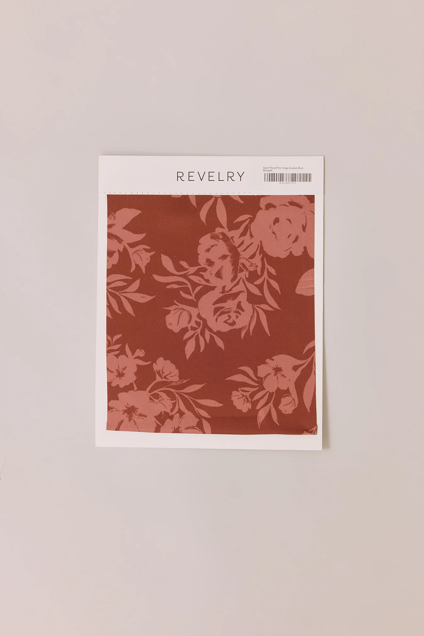 Satin Floral Print Mega Swatch | Ready To Ship | Rust Bouquet