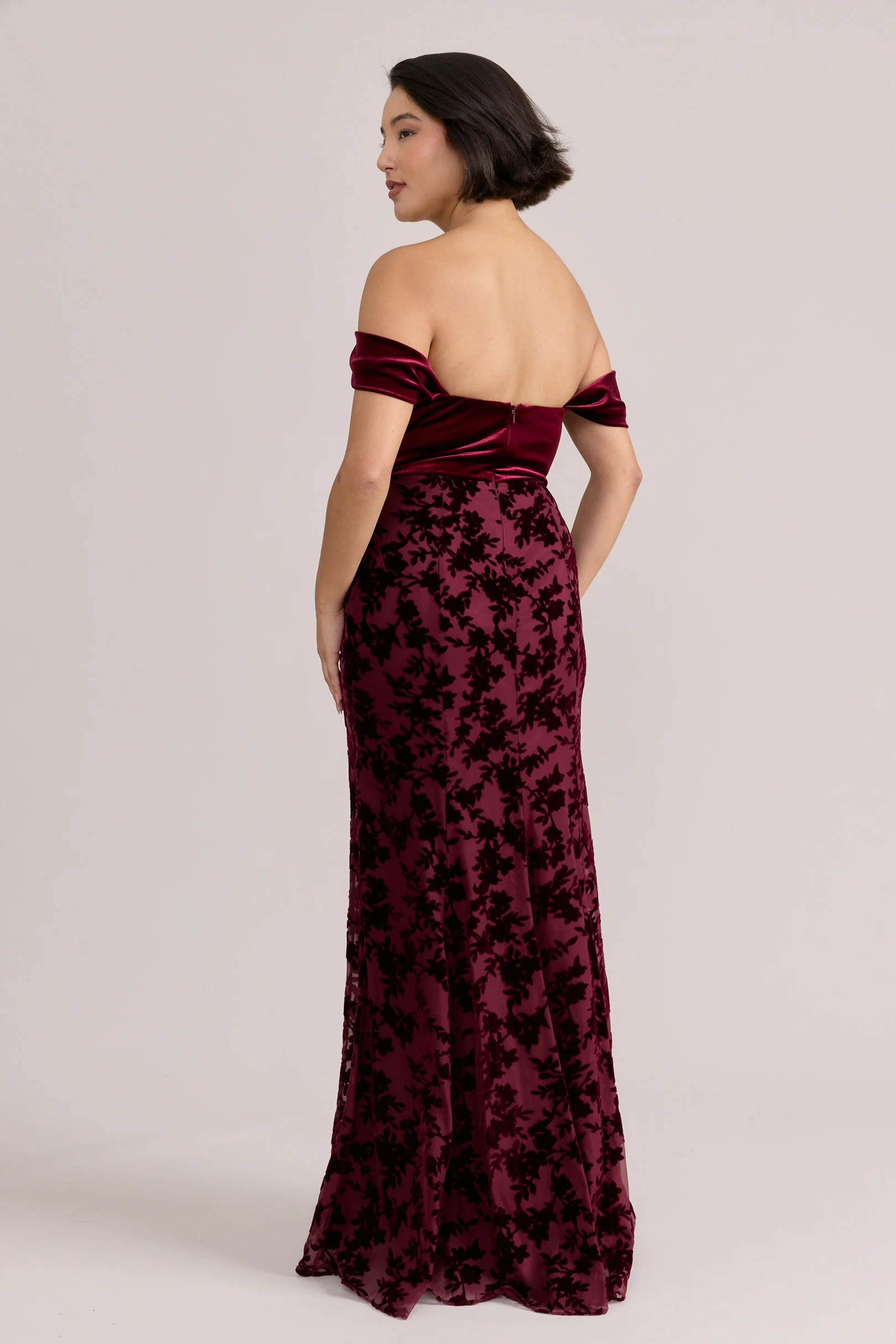 Quincy Velvet + Floral Burnout Velvet Dress | Made To Order - Image 2