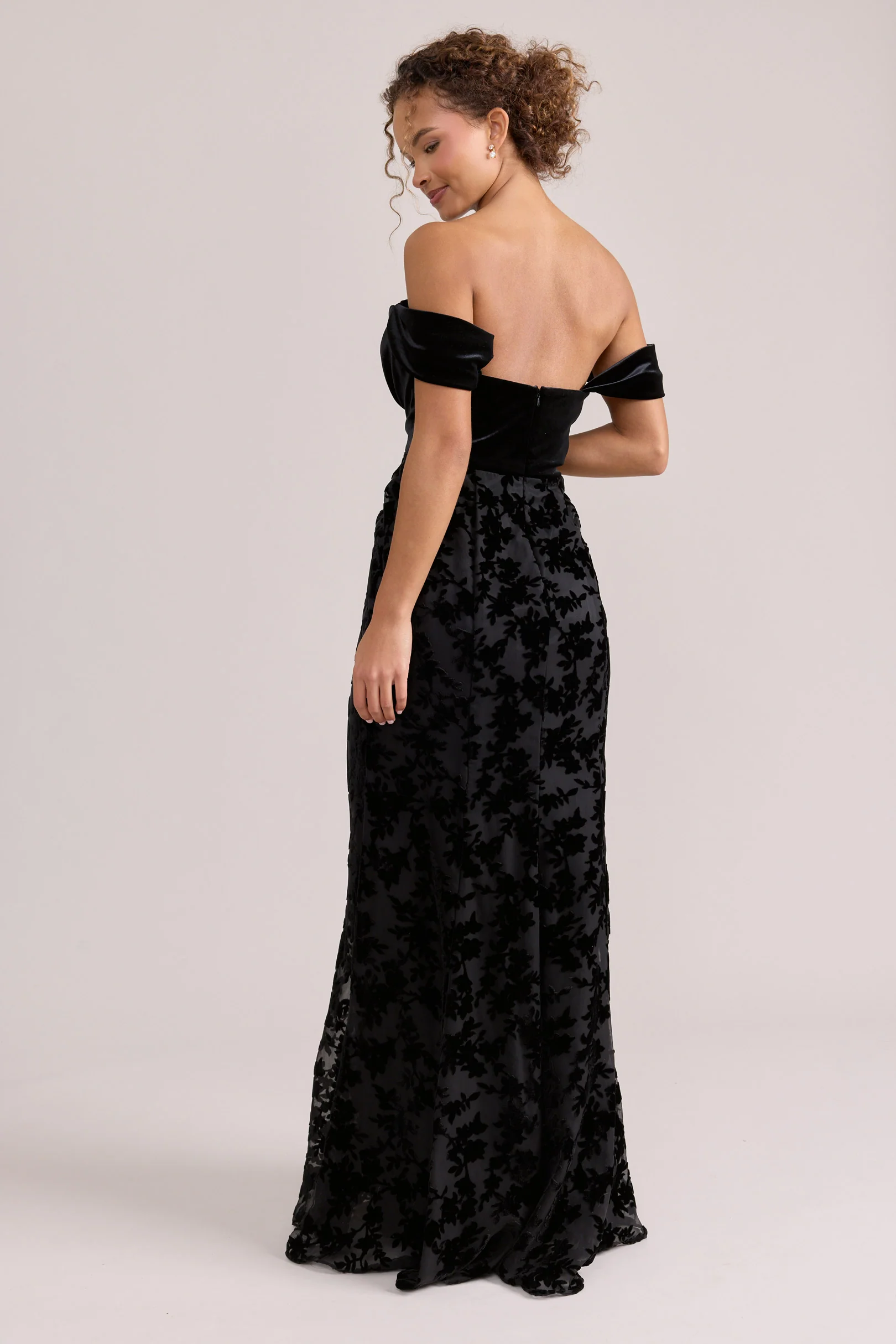 Quincy Velvet + Floral Burnout Velvet Dress | Made To Order - Image 4