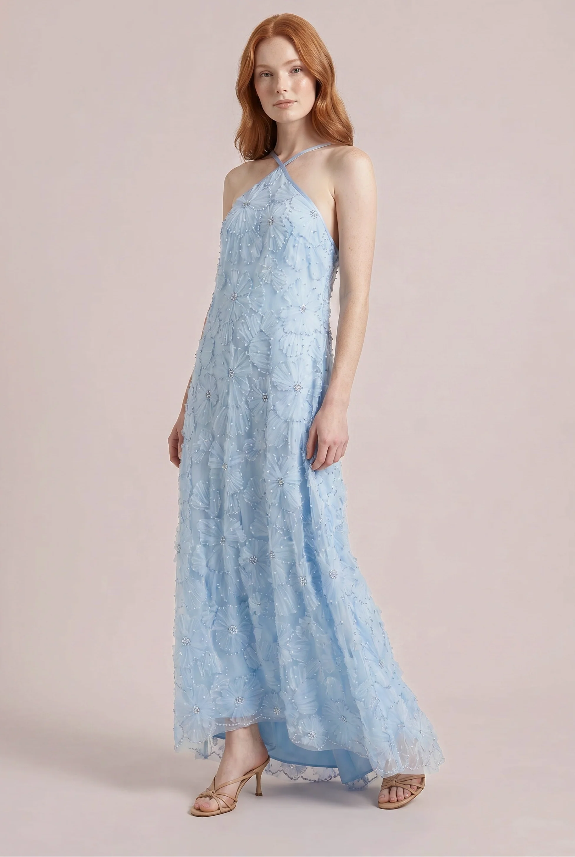 Rayne Beaded Floral Dress | Ready To Ship | Sky Blue - Image 2