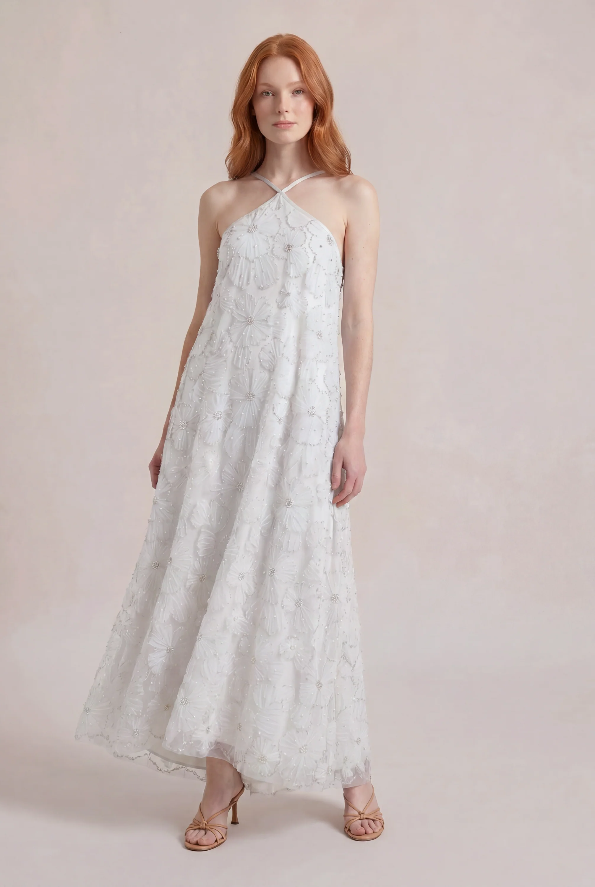 Rayne Beaded Floral Dress | Ready To Ship | White