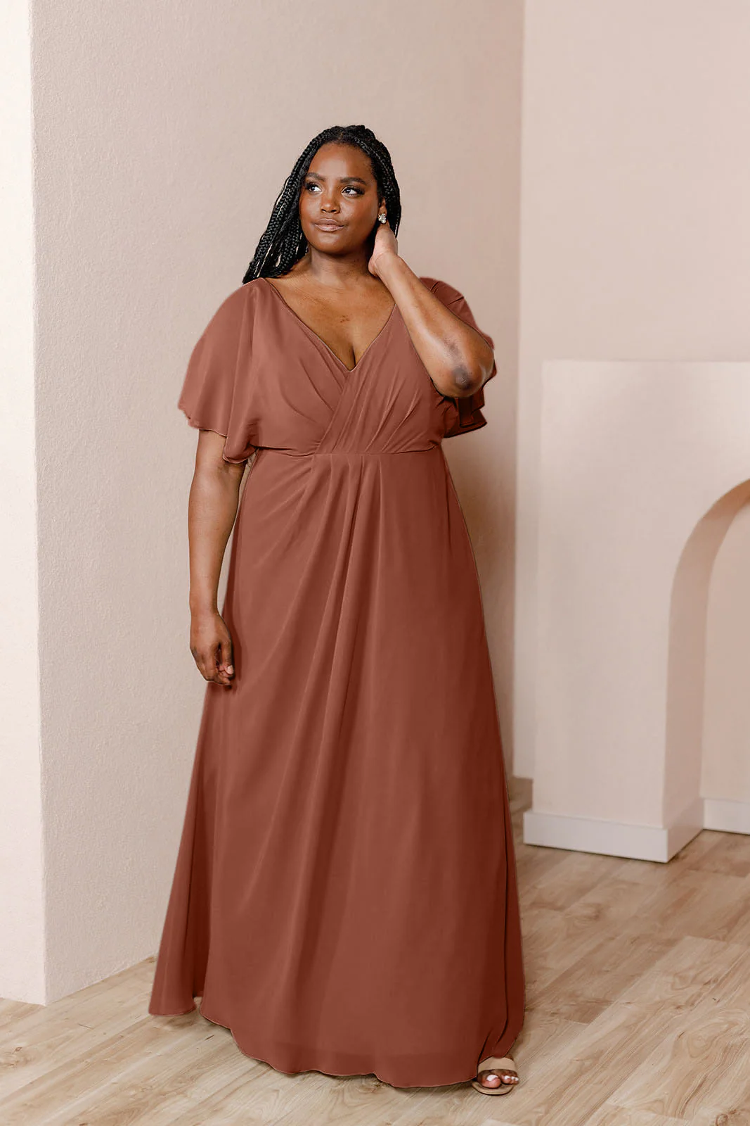 Sample Cinnamon Rose Gwen Chiffon Dress | Ready To Ship
