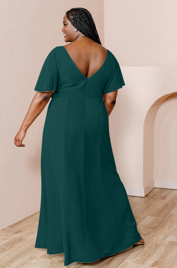 Sample Classic Emerald Gwen Chiffon Dress | Ready To Ship - Image 2