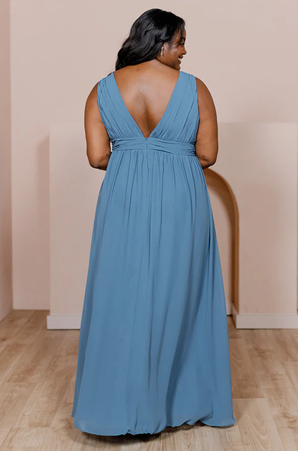 Sample Dusty Blue Lanai Chiffon Dress | Ready To Ship - Image 2