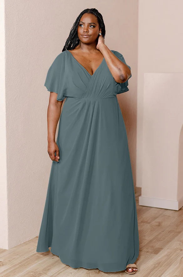 Sample Eucalyptus Gwen Chiffon Dress | Ready To Ship