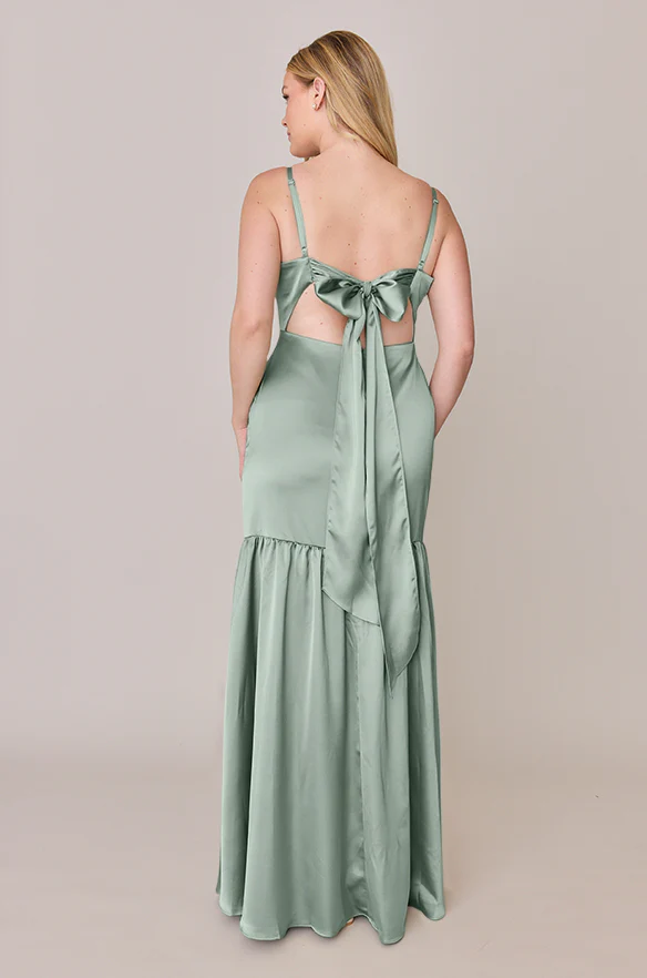 Sample Sage Astrid Satin Dress | Ready To Ship - Image 2