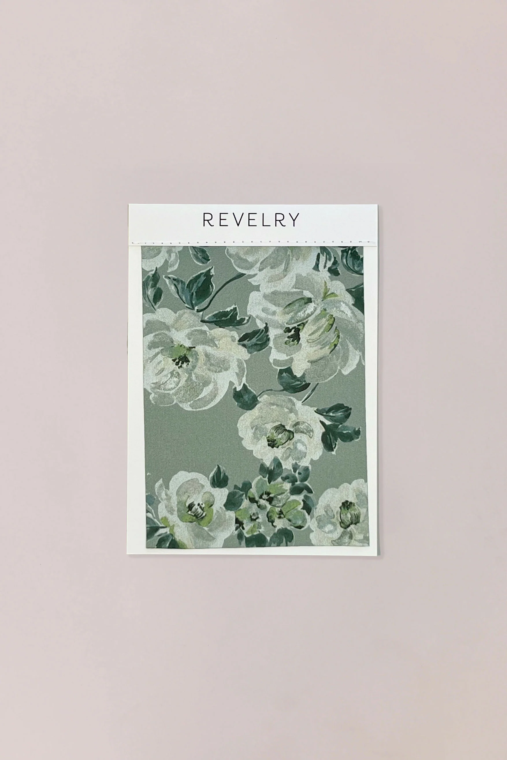 Satin Floral Print Mega Swatch | Ready To Ship | Sage Blossom