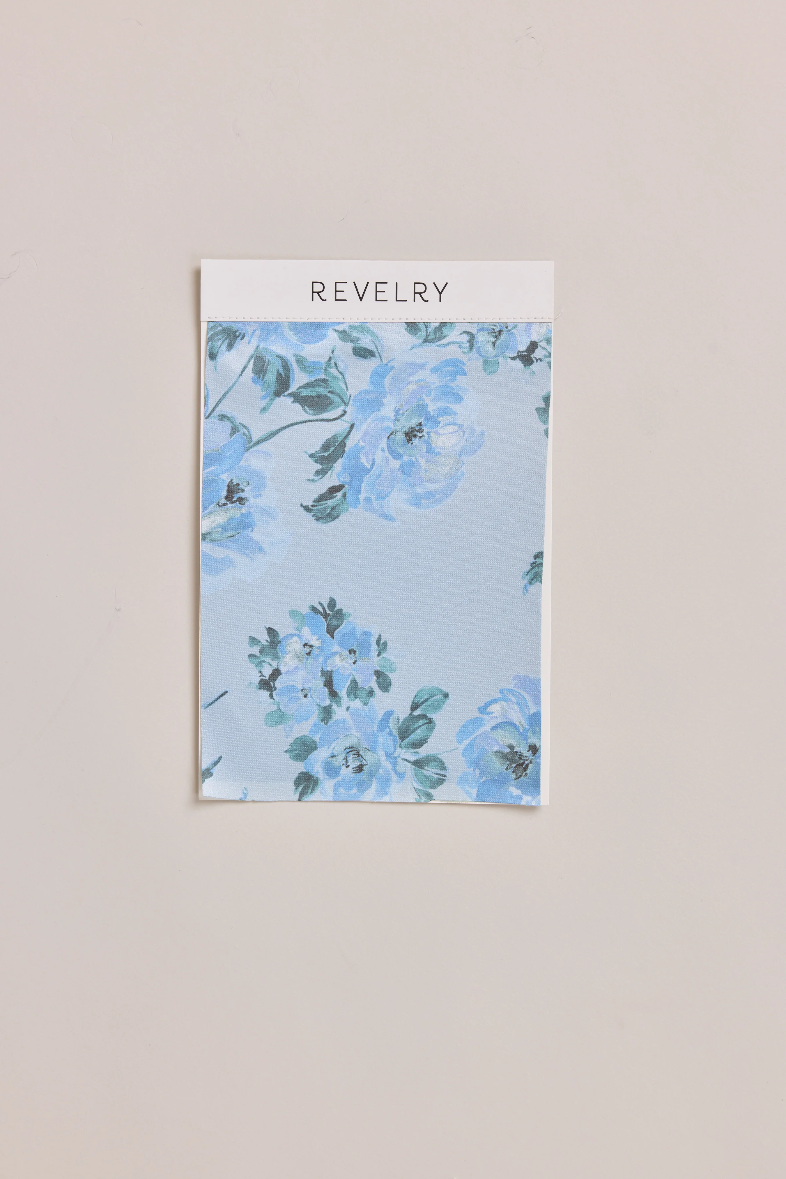 Satin Floral Print Mega Swatch | Ready To Ship | Sky Blue Blossom