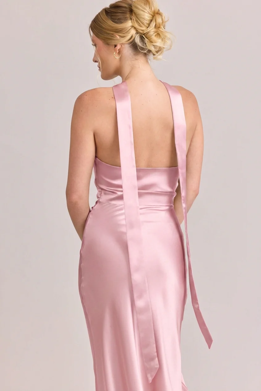 Satin Skinny Scarf | Ready To Ship | Perfect Pink - Image 2