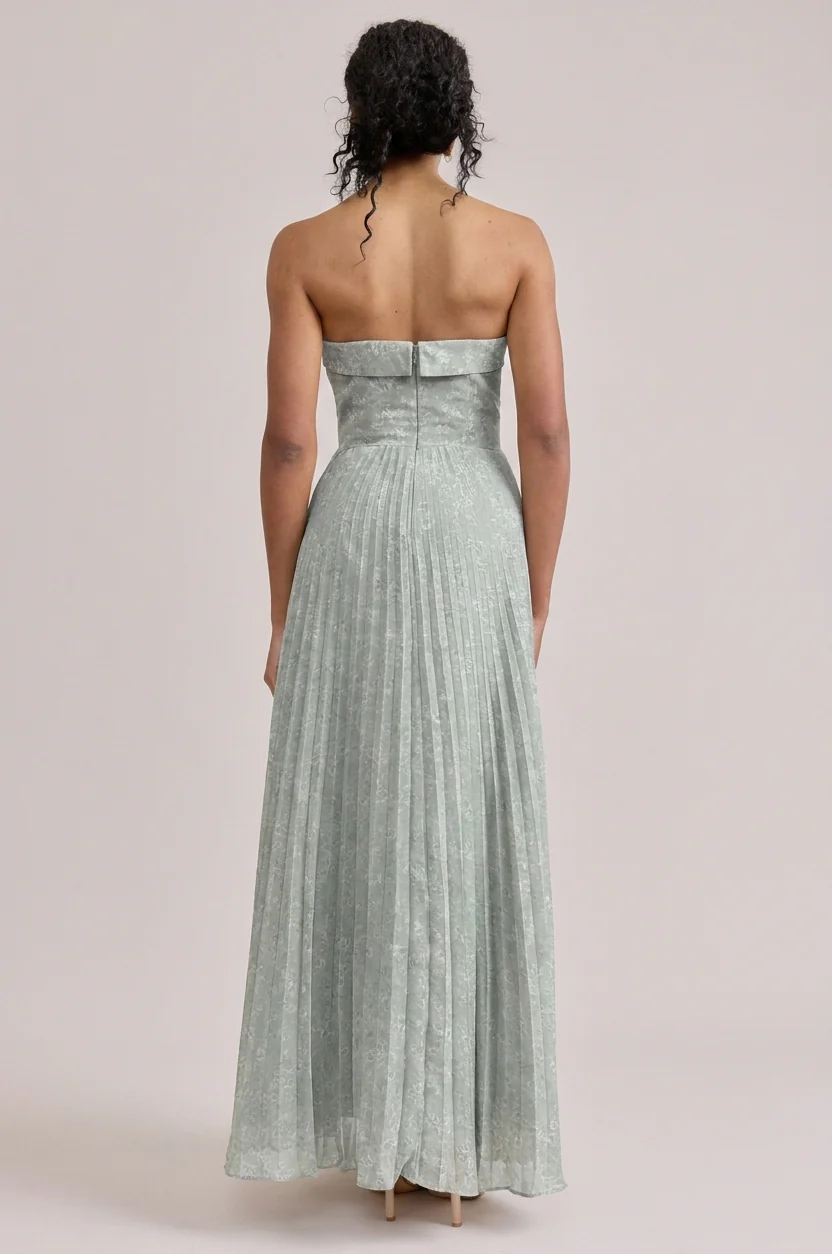 Saylor Chiffon Pleated Floral Print Dress | Made To Order - Image 38