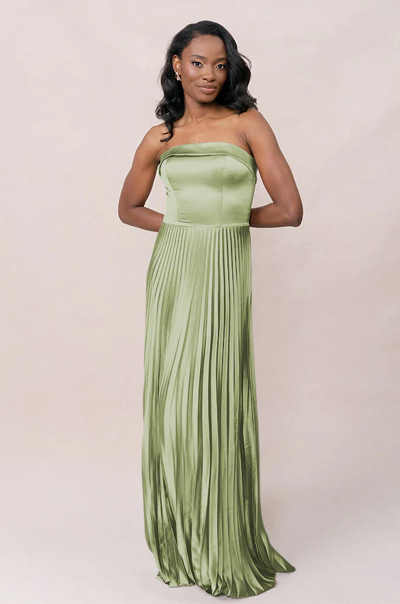 Saylor Satin Pleated Dress | Made To Order - Image 100