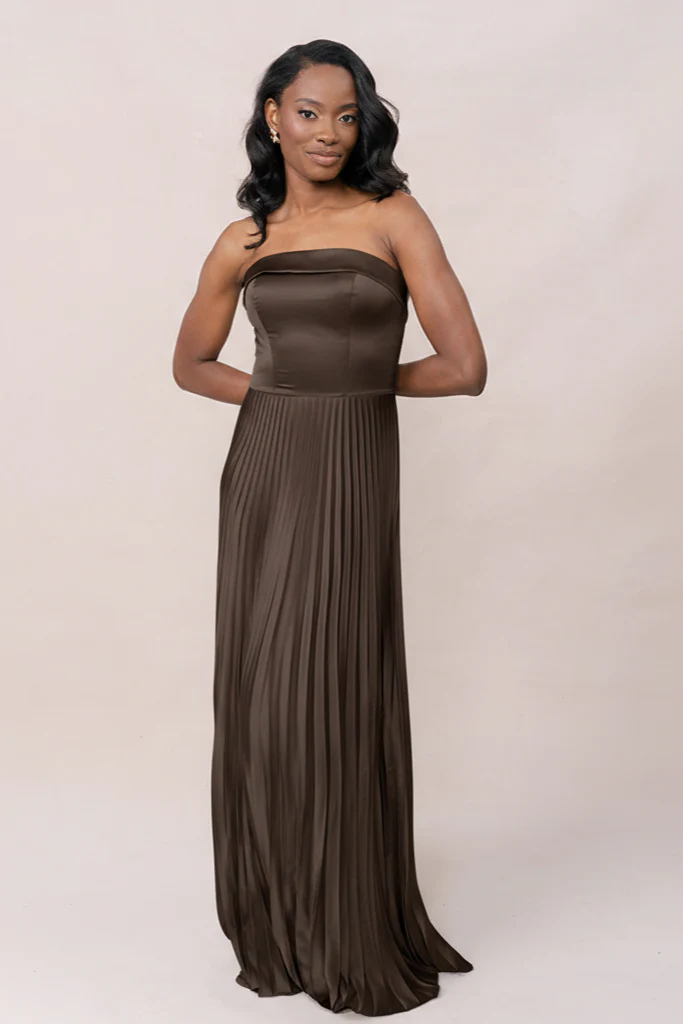 Saylor Satin Pleated Dress | Made To Order - Image 102