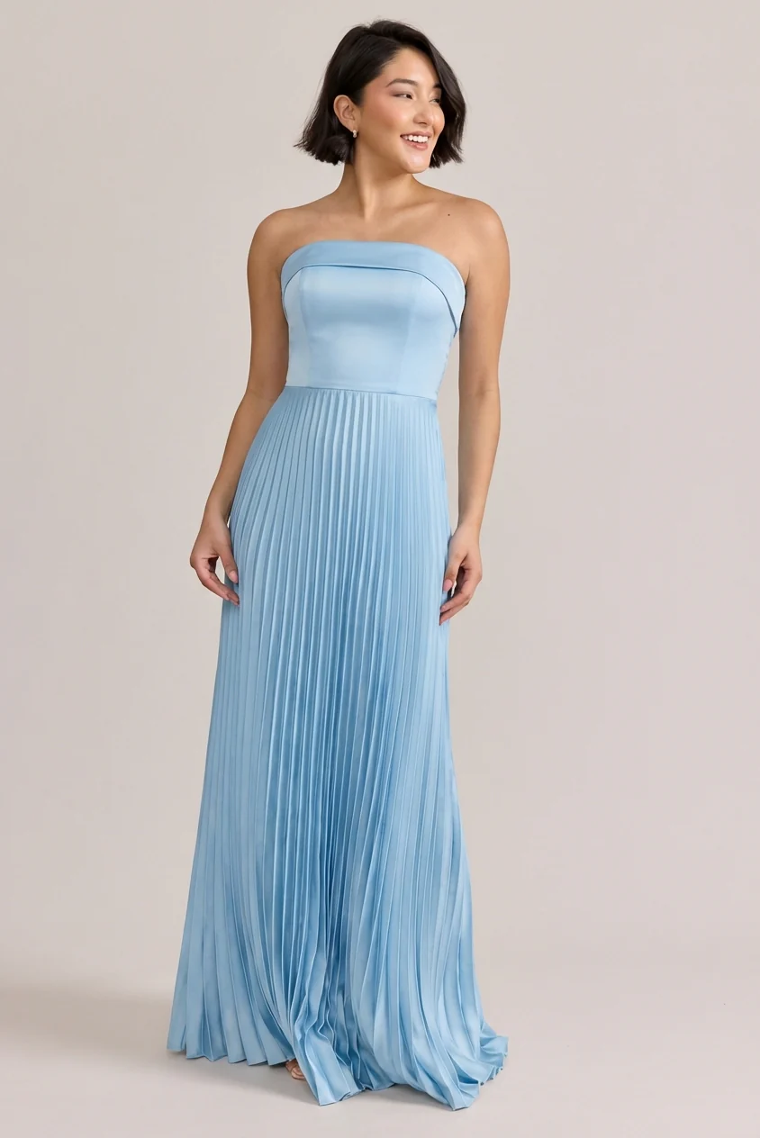 Saylor Satin Pleated Dress | Made To Order - Image 106