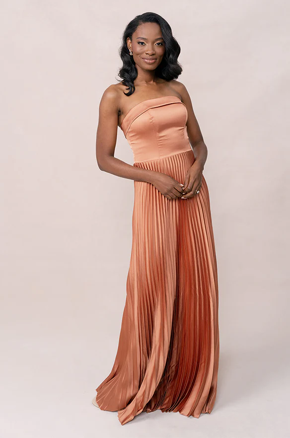 Saylor Satin Pleated Dress | Made To Order - Image 2