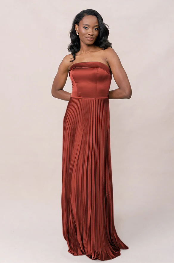Saylor Satin Pleated Dress | Made To Order - Image 48