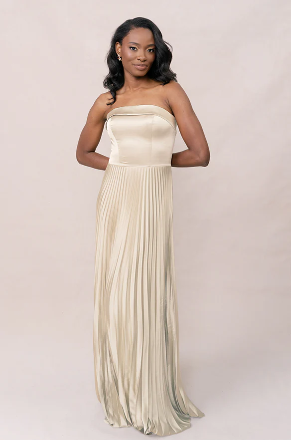 Saylor Satin Pleated Dress | Made To Order - Image 53