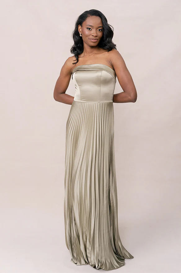 Saylor Satin Pleated Dress | Made To Order - Image 55