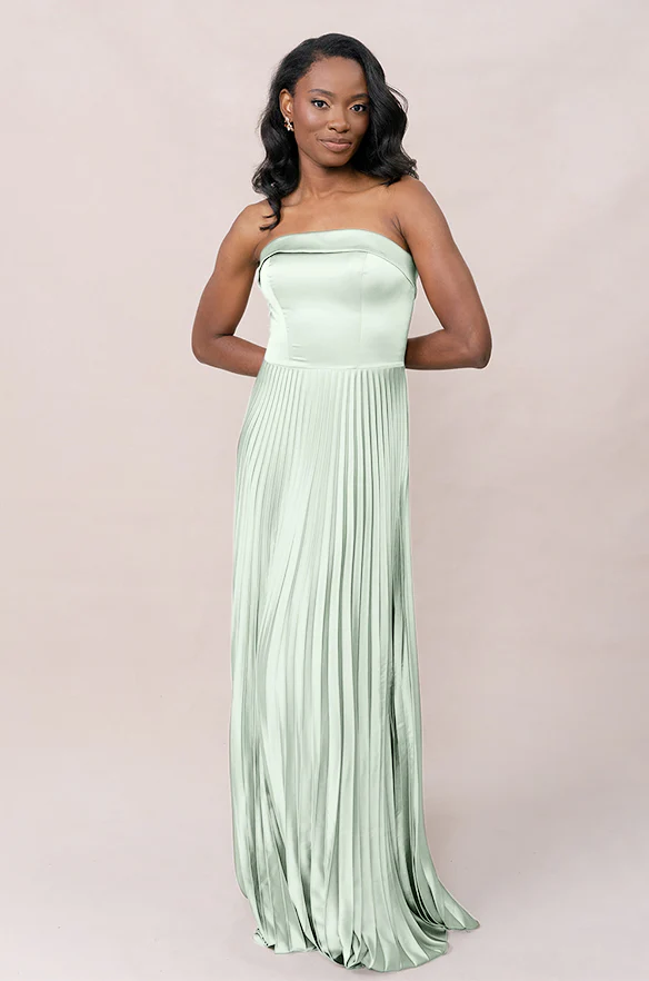 Saylor Satin Pleated Dress | Made To Order - Image 56