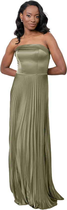 Saylor Satin Pleated Dress | Made To Order - Image 80