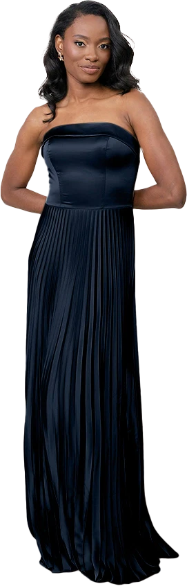 Saylor Satin Pleated Dress | Made To Order - Image 81