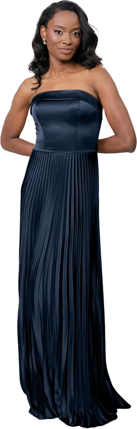 Saylor Satin Pleated Dress | Made To Order - Image 85