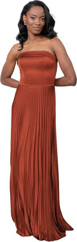 Saylor Satin Pleated Dress | Made To Order - Image 89