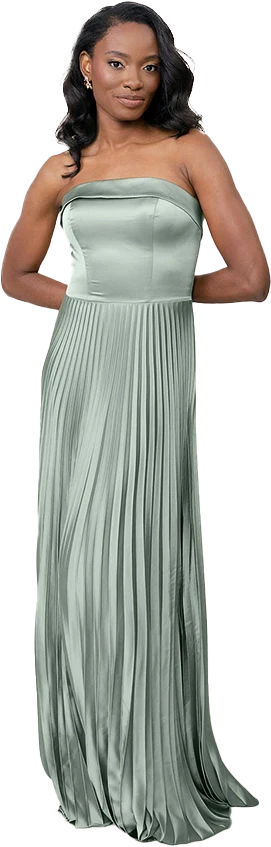 Saylor Satin Pleated Dress | Made To Order - Image 90
