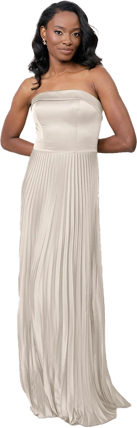 Saylor Satin Pleated Dress | Made To Order - Image 92