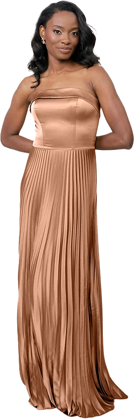 Saylor Satin Pleated Dress | Made To Order - Image 96