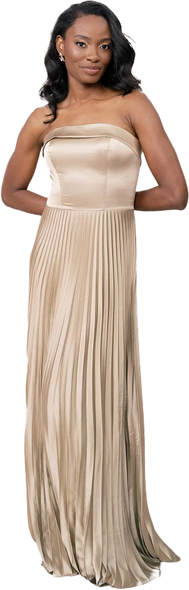 Saylor Satin Pleated Dress | Made To Order - Image 99