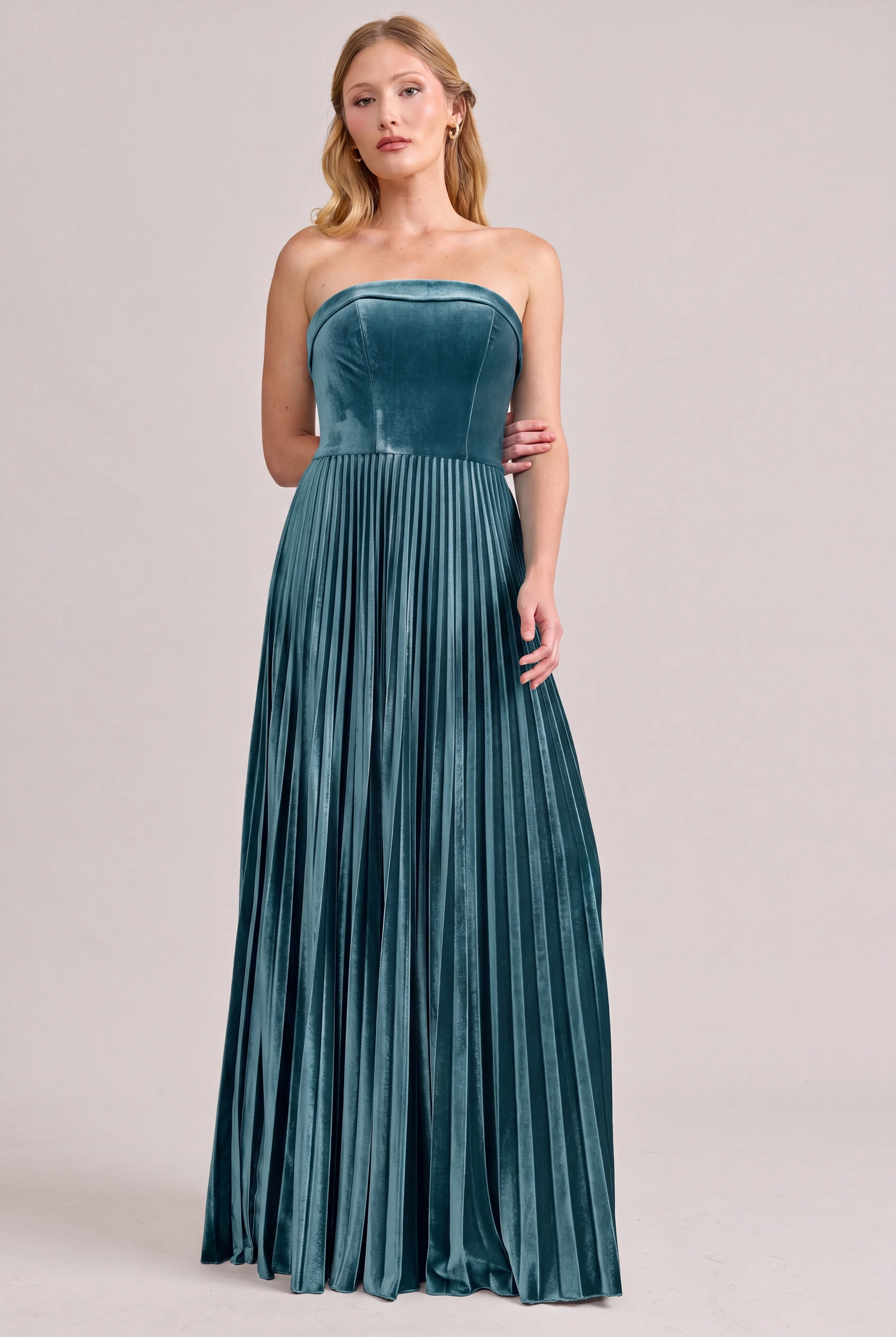 Saylor Velvet Pleated Dress | Made To Order - Image 41