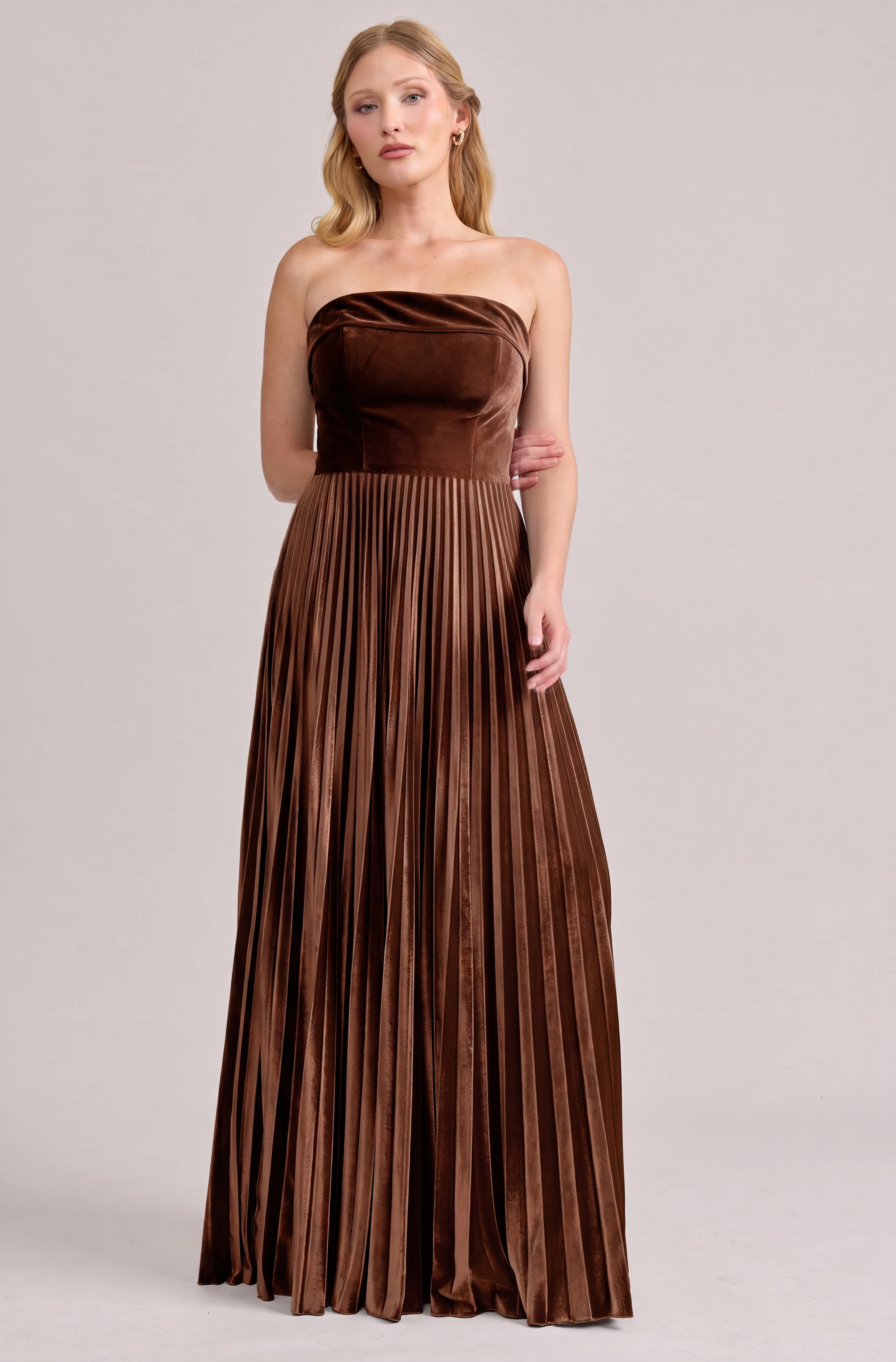 Saylor Velvet Pleated Dress | Made To Order - Image 44