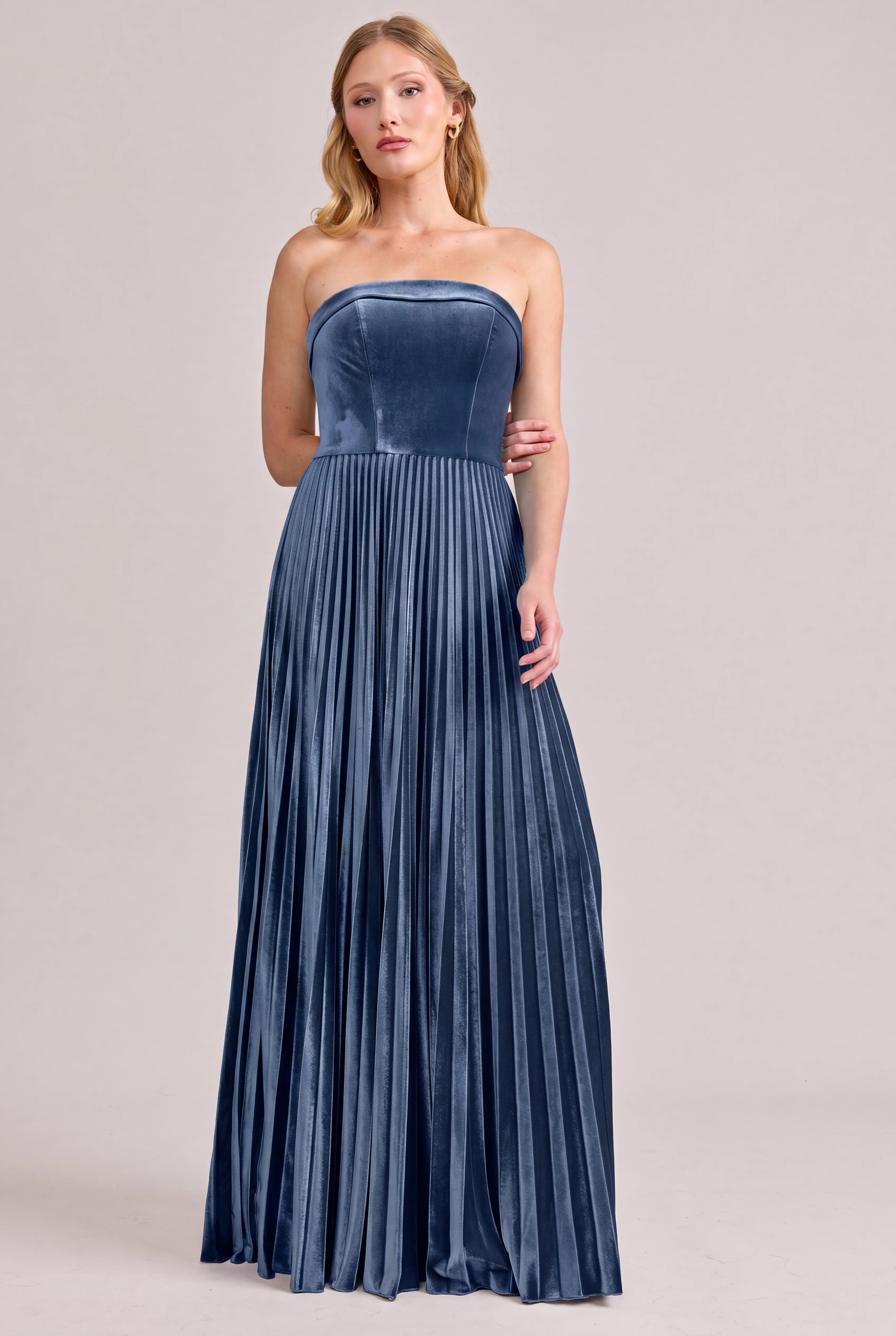 Saylor Velvet Pleated Dress | Made To Order - Image 47