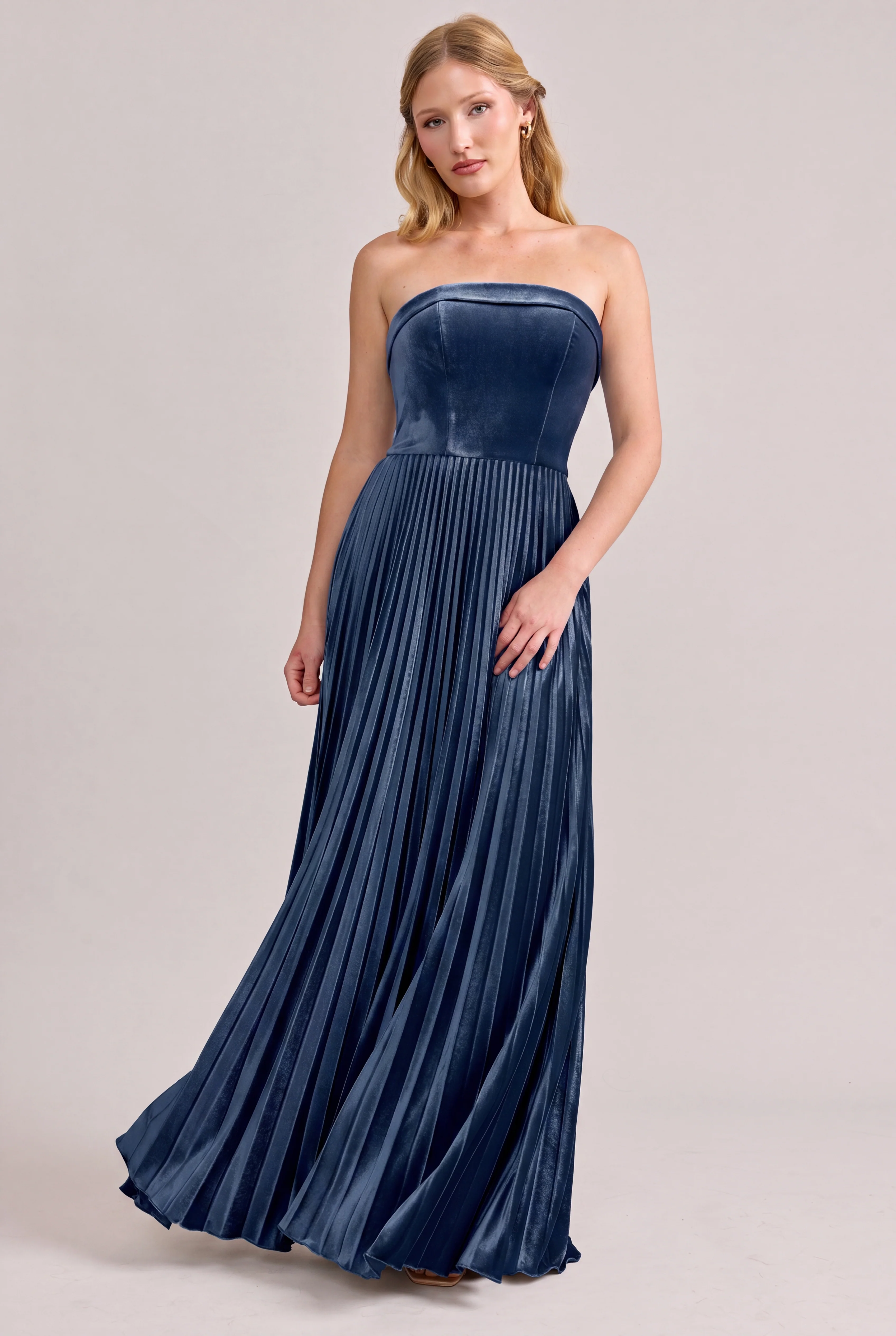Saylor Velvet Pleated Dress | Made To Order - Image 48