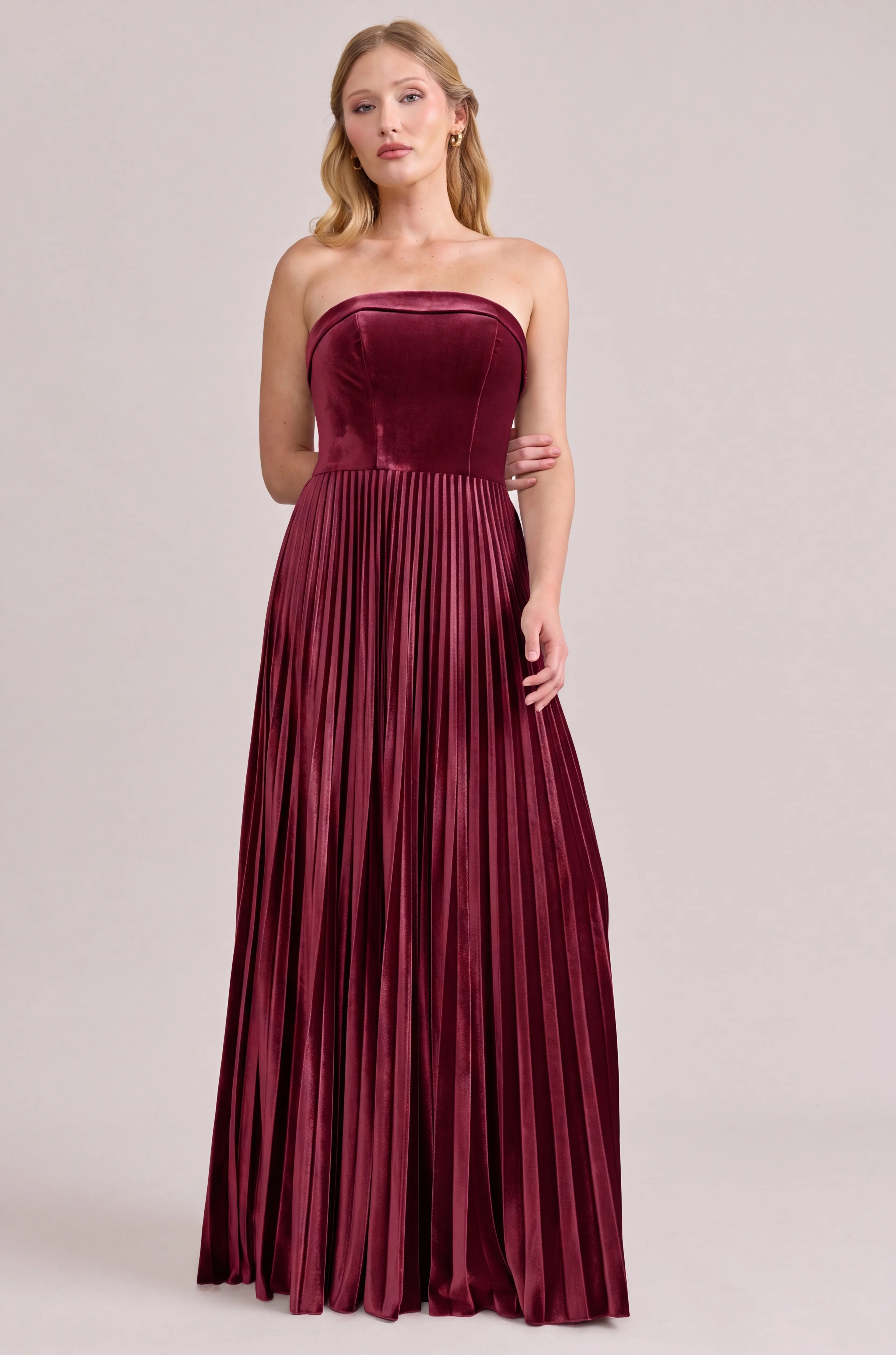 Saylor Velvet Pleated Dress | Made To Order - Image 56