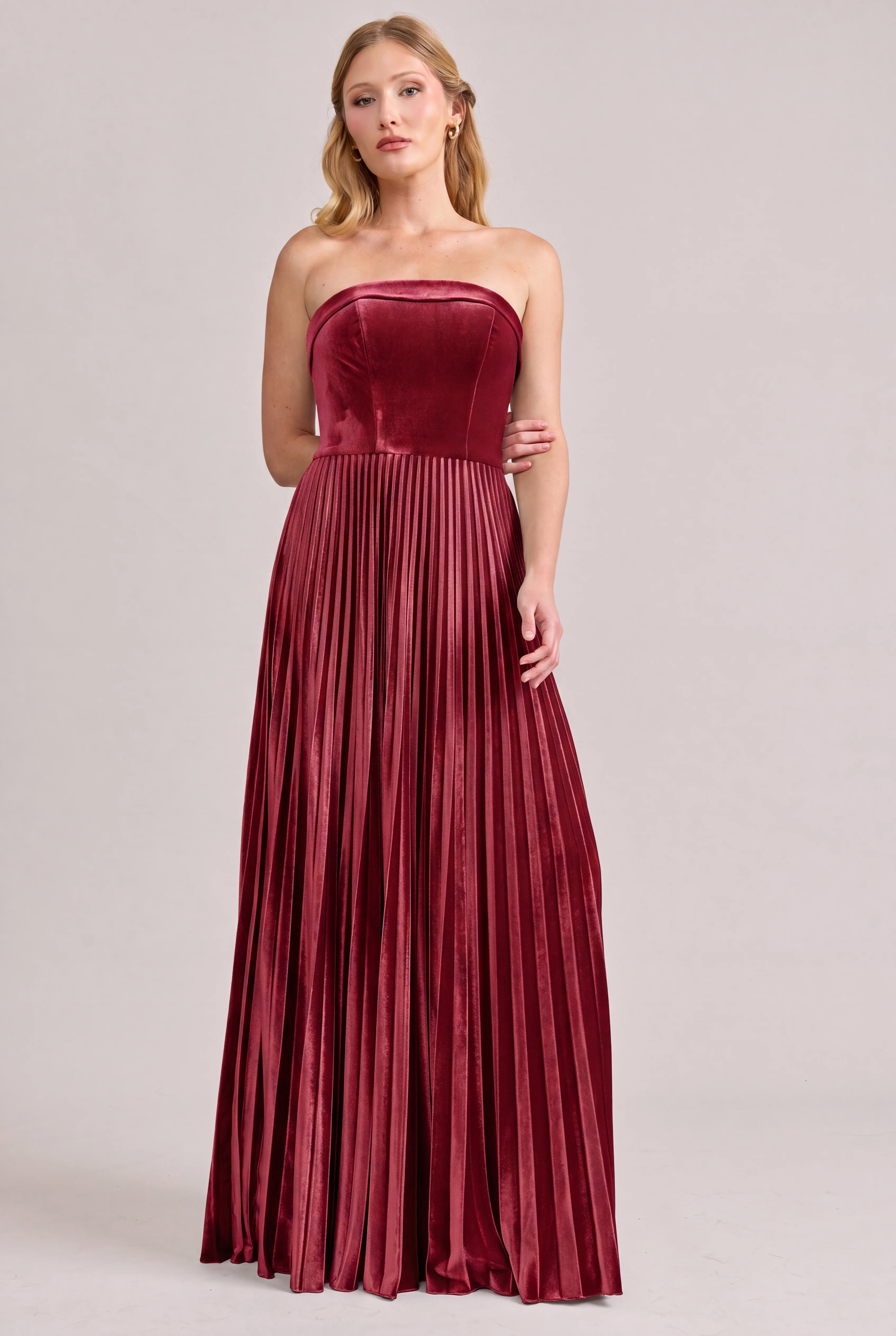 Saylor Velvet Pleated Dress | Made To Order - Image 58