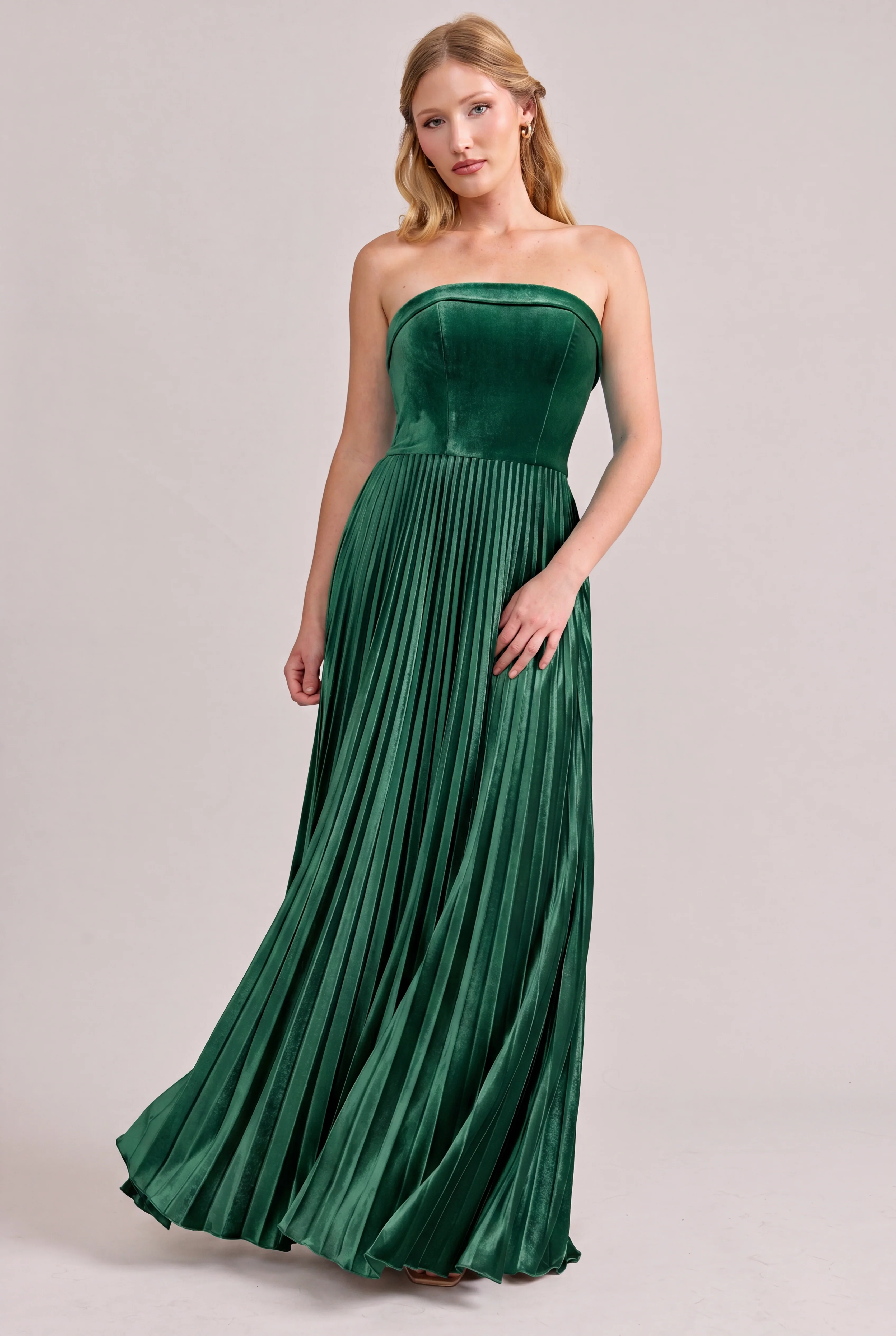 Saylor Velvet Pleated Dress | Made To Order - Image 60