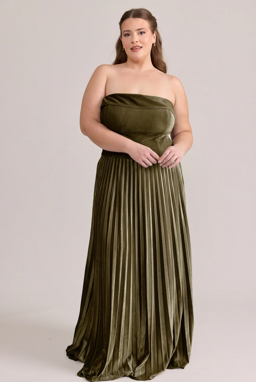 Saylor Velvet Pleated Dress | Made To Order - Image 7